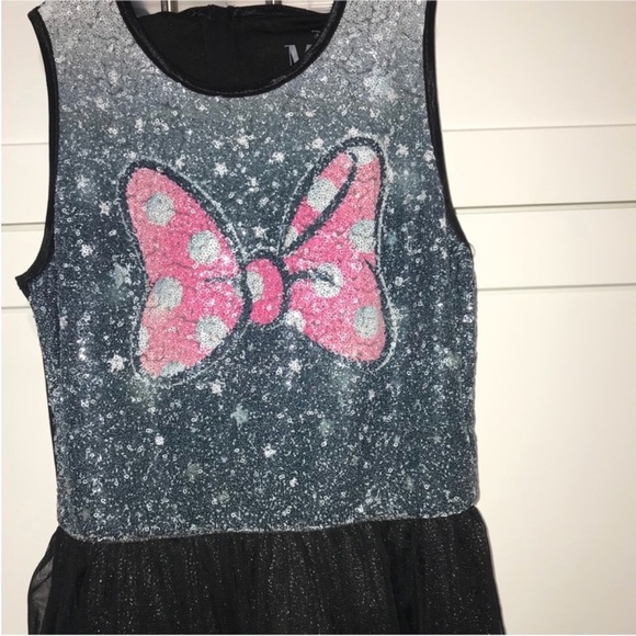 Sparkly Black and Pink Bow Kids Dress - Picture 4 of 4